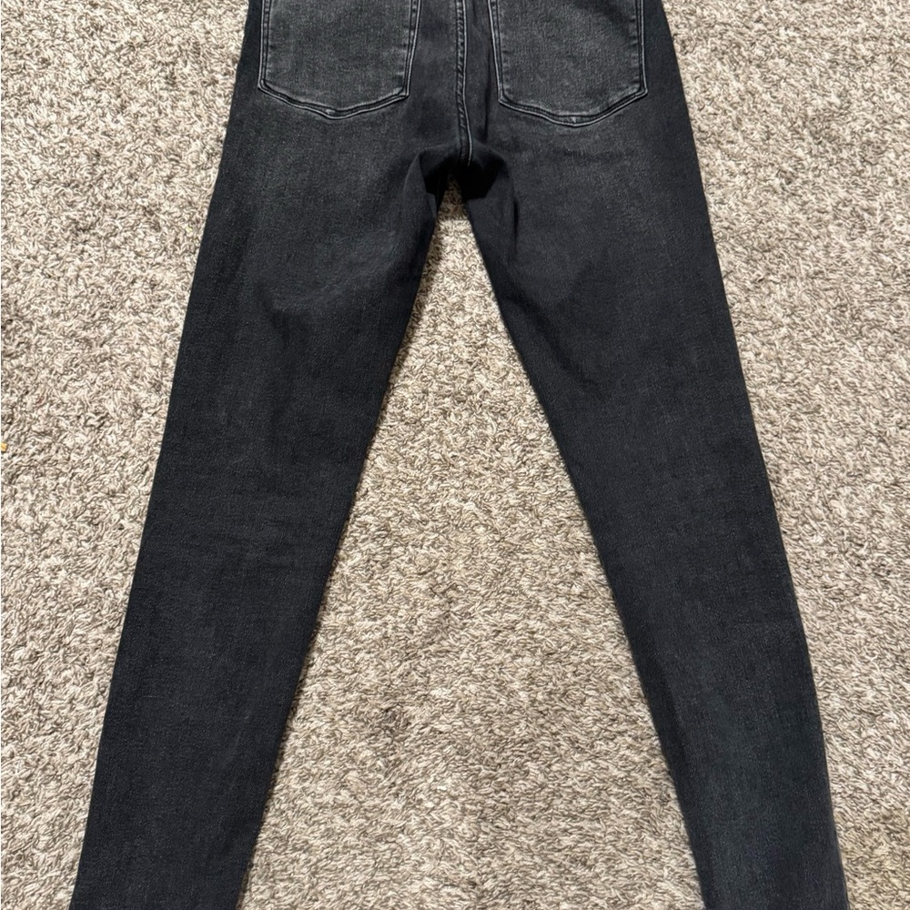 Good American Distressed Black Skinny Jeans -Size 6-12/Inseam 28”